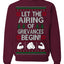 Let The Airing Of Grievances Begin Funny Tv Sitcom Festivus Ugly Christmas Sweater Crewneck Sweatshirt