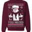 You Missed Funny 45 47 President Trump Shot USA Glasses Ugly Christmas Sweater Crewneck Sweatshirt