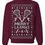 Merry Laxmas Funny Lacrosse Sports LAX Teen Sports Pun Ugly Christmas Sweater Crewneck Sweatshirt