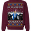 I'll Be Home for Hanukkah, Funny President Donald Trump JD Vance Winter Holiday Chanukah Hannukkah Channukah Ugly Christmas Sweater Crewneck Sweatshirt
