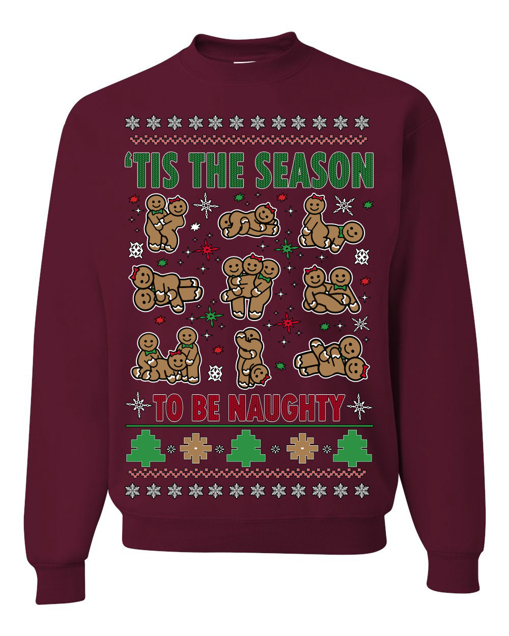 Tis' The Season To Be Naughty Unisex Ugly Crewneck Sweatshirt Crewneck Sweatshirt