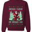Should I Sleigh Or Should I Go, 80s Rock n' Roll Song, Electric Guitar, Ugly Christmas Unisex Sweater, Crewneck Sweatshirts