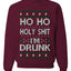 Ho Ho I'm Drunk, Funny Humor Christmas Unisex Sweater, Ugly Christmas Crewneck Sweatshirts