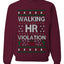 Walking HR Violation, Funny Office Humor Christmas Unisex Sweater, Ugly Christmas Crewneck Sweatshirts