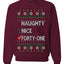 Funny Meme List Naughty, Nice, 41, Ugly Christmas Unisex Sweater, Crewneck Sweatshirts