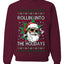 Rollin' Into The Holidays Christmas Sweater, Ugly Christmas Unisex Sweater, Crewneck Sweatshirts