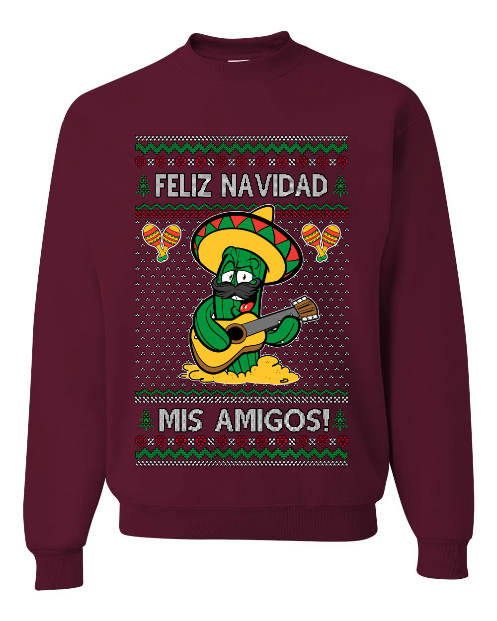 Feliz Navidad Mis Amigos!, Ugly Christmas Unisex Sweater, Crewneck Sweatshirts