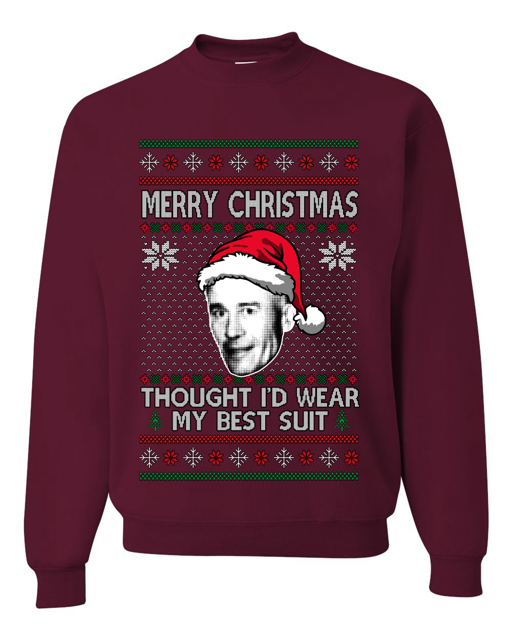 Thought I'd Wear My Best Suit Ed Gein, Unisex Ugly Christmas Sweater Crewneck Sweatshirts