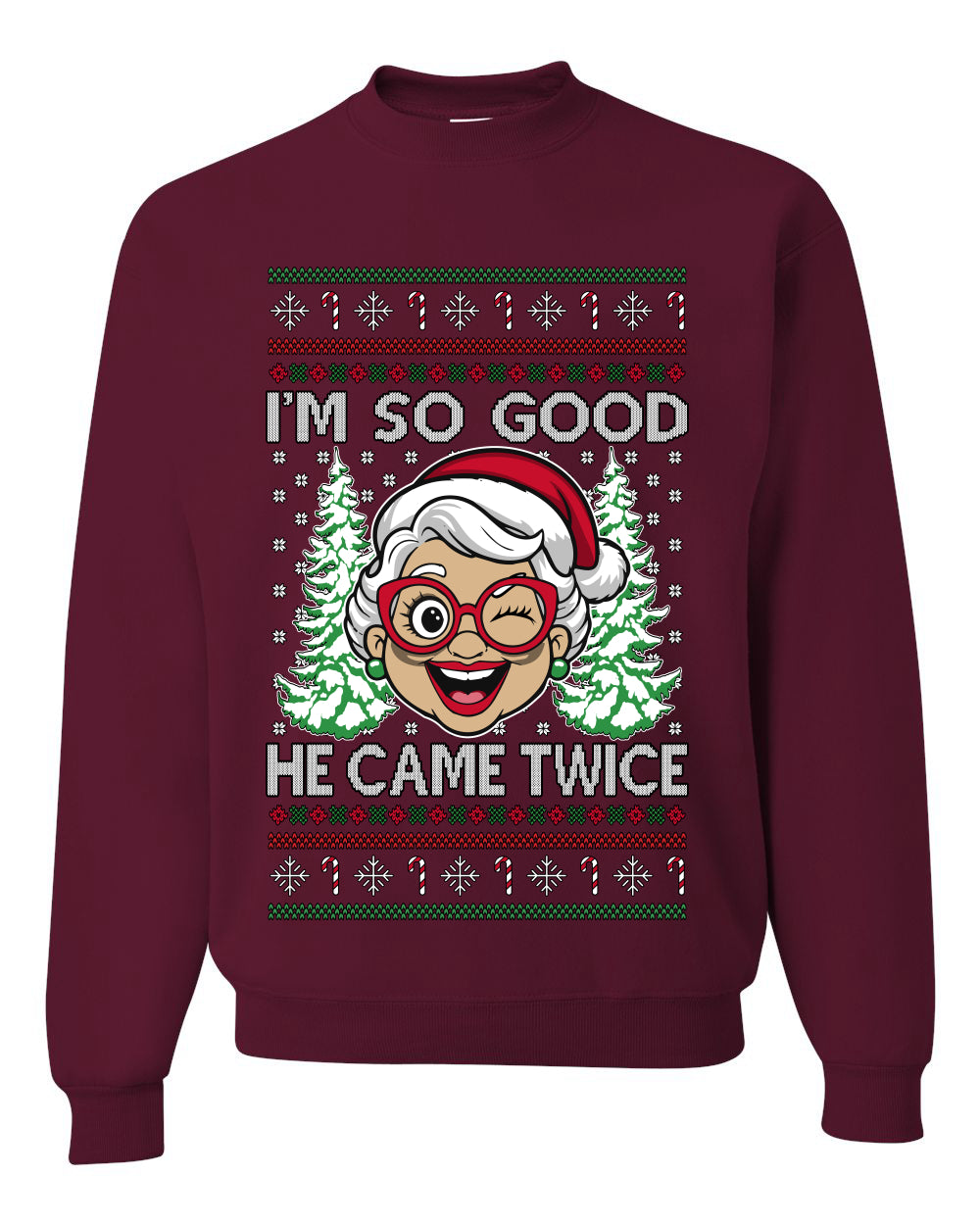 So Good He Came Twice, Unisex Ugly Christmas Sweater, Crewneck Sweatshirts