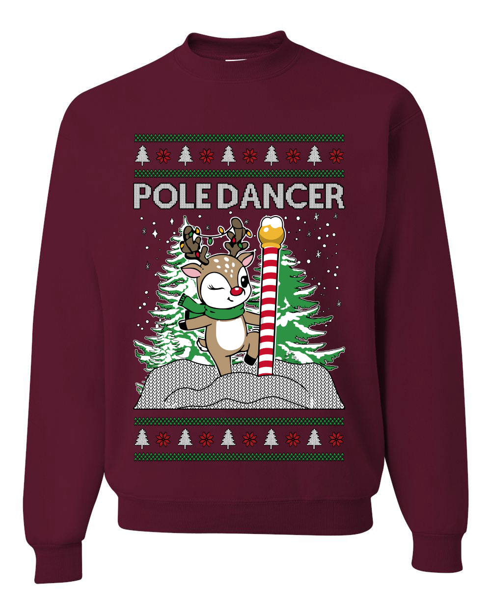 Pole Dancer, Unisex Ugly Christmas Sweater Crewneck Sweatshirts