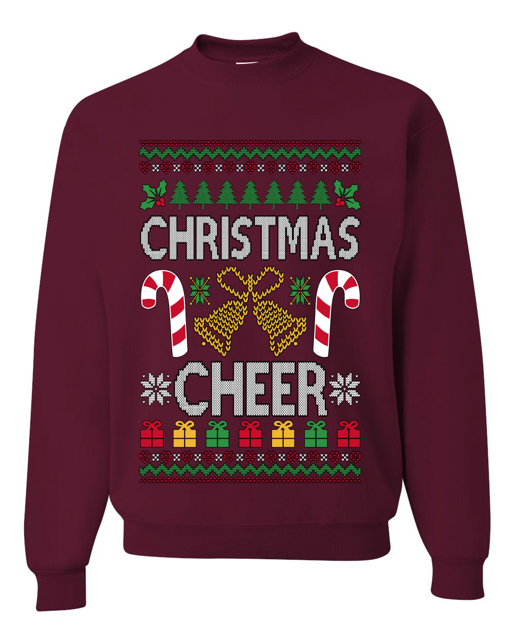 Christmas Cheer, Unisex Ugly Christmas Sweater, Crewneck Sweatshirts