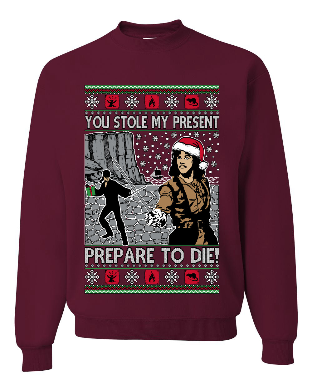 You Stole My Present Prepare To Die Cult Classic, Unisex Ugly Christmas Sweater, Crewneck Sweatshirts