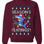 Season's Eatings Shark, Unisex Ugly Christmas Sweater Crewneck Sweatshirts
