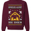 Spoiler Alert He Dies Nativity Scene, Unisex Ugly Christmas Sweater, Crewneck Sweatshirts