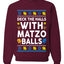 Deck The Halls With Matzo Balls Hanukkah, Unisex Ugly Christmas Sweater Crewneck Sweatshirts