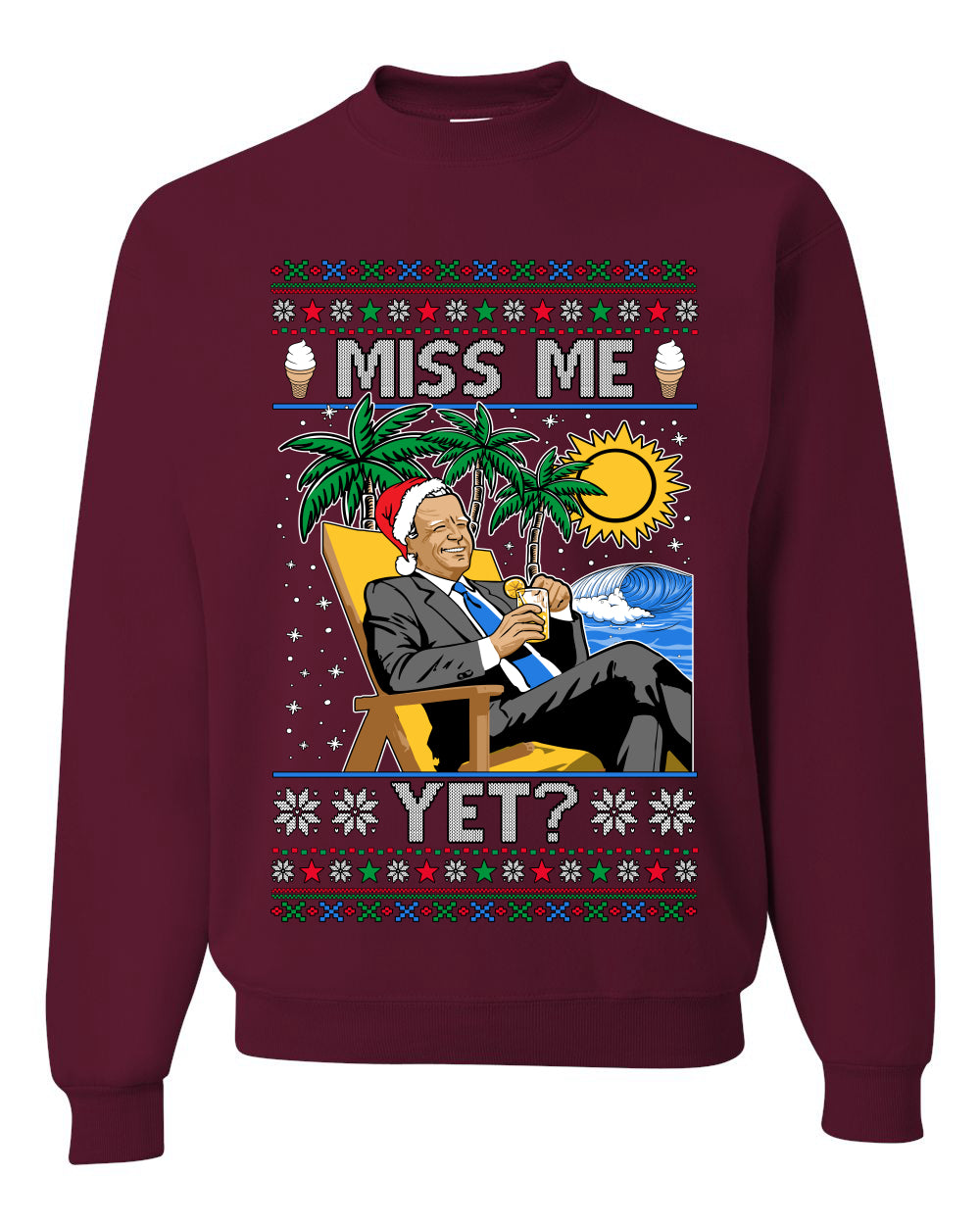 Miss Me Yet? President USA Design, Unisex Ugly Christmas Sweater, Crewneck Sweatshirts
