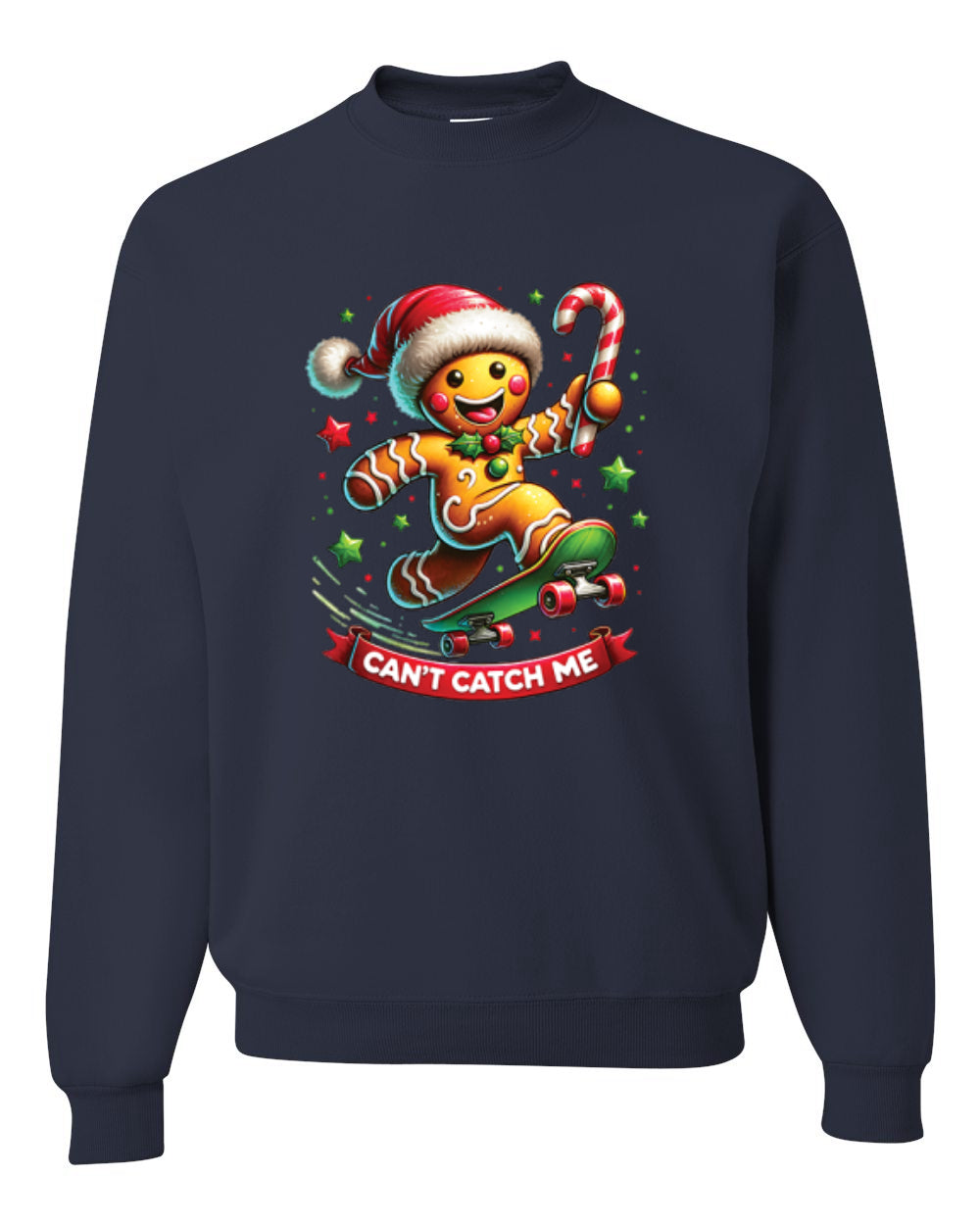 Can't Catch Me, Gingerbread Christmas Design, Unisex Christmas Sweater, Crewneck Sweatshirts
