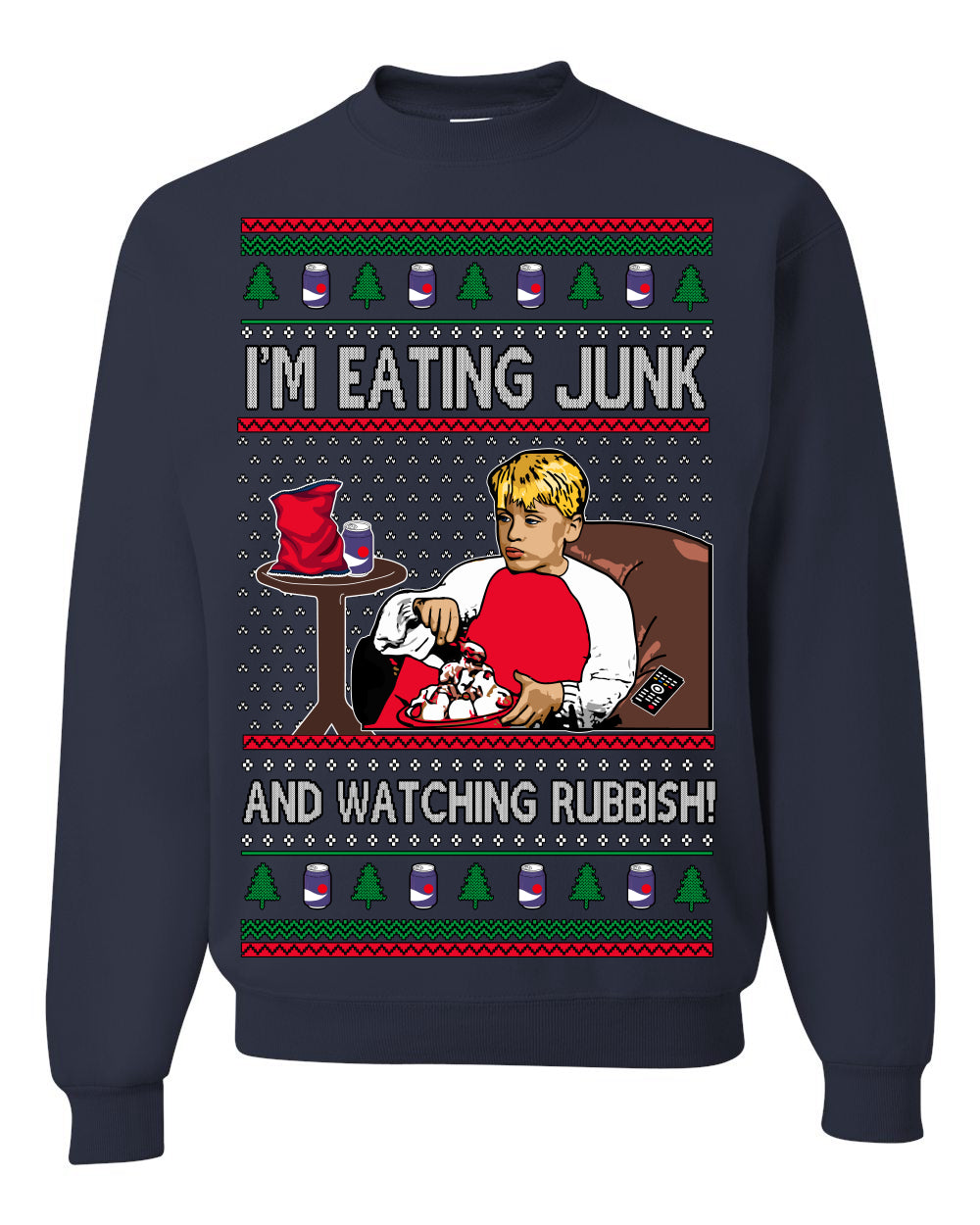 I'm Eating Junk and Watching Rubbish 90s Movie Ice Cream Ugly Christmas Sweater