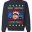 Merry Christmas Little Fella Funny 90s Harry Movie Quote Ugly Christmas Sweater Crewneck Sweatshirt