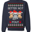 Better Not Pout, Cute Sad Santa Cats | Funny Ugly Christmas Sweater Crewneck Sweatshirt