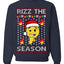 Rizz the Season Viral Internet Fire Emoji Face Meme Ugly Christmas Sweater Crewneck Sweatshirt