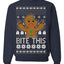 Bite This Funny Gingerbread Cookie Middle Finger Ugly Christmas Sweater Crewneck Sweatshirt