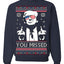 You Missed Funny 45 47 President Trump Shot USA Glasses Ugly Christmas Sweater Crewneck Sweatshirt