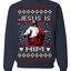 Jesus Is Him Funny Gen Z Viral Meme Shades Slang Ugly Christmas Sweater Crewneck Sweatshirt