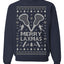 Merry Laxmas Funny Lacrosse Sports LAX Teen Sports Pun Ugly Christmas Sweater Crewneck Sweatshirt