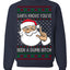Santa Knows You've Been a Dumb Bitch Funny Vulgar Dirty Ugly Christmas Sweater Crewneck Sweatshirt