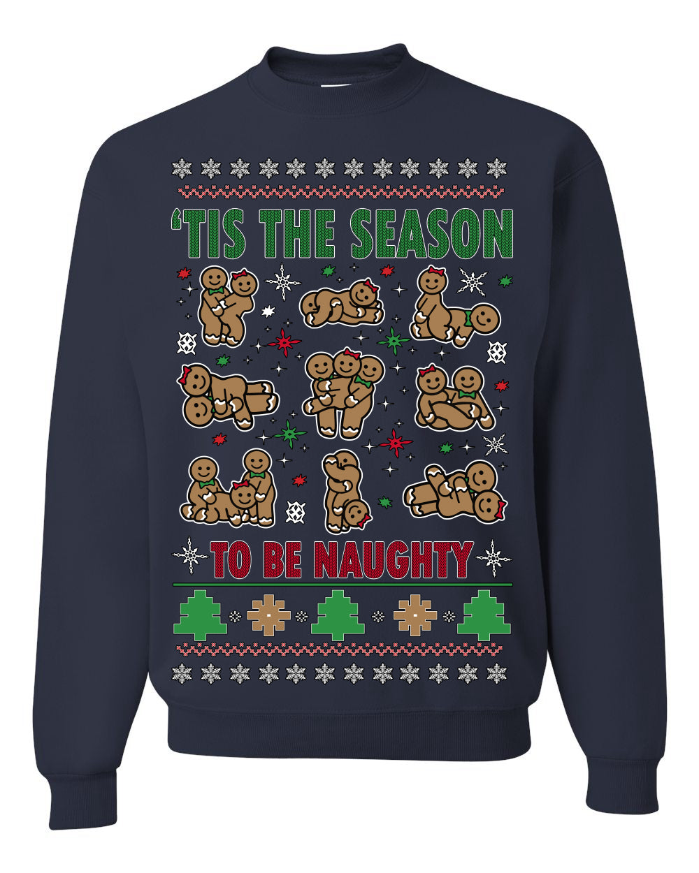 Tis' The Season To Be Naughty Unisex Ugly Crewneck Sweatshirt Crewneck Sweatshirt