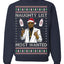Naughty List Most Wanted, Funny Santa P Diddy Diddler Funny Party Viral Music Baby Oil Meme Ugly Christmas Sweater Crewneck Sweatshirt