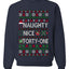 Naughty Nice 41, Ugly Christmas Unisex Sweater List, Extra Festive, Crewneck Sweatshirts