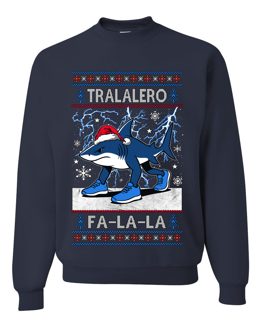 Tralalero Fa La La Brainrot,Unisex Ugly Christmas Sweater, Crewneck Sweatshirts
