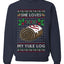 She Loves my Yule Log, Unisex Ugly Christmas Sweater Crewneck Sweatshirts