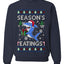Season's Eatings Shark, Unisex Ugly Christmas Sweater Crewneck Sweatshirts