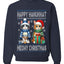 Happy Hanukkat Meowy Christmas, Unisex Ugly Christmas Sweater, Crewneck Sweatshirts