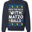 Deck The Halls With Matzo Balls Hanukkah, Unisex Ugly Christmas Sweater Crewneck Sweatshirts