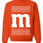 Letter M Christmas Candy, Unisex Ugly Christmas Sweater, Crewneck Sweatshirts