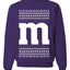 Letter M Christmas Candy, Unisex Ugly Christmas Sweater, Crewneck Sweatshirts