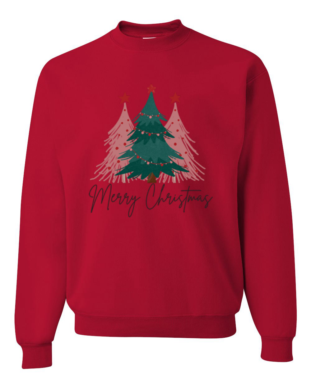 Merry Christmas Tree, Cute Holiday Design, Unisex Christmas Sweater, Crewneck Sweatshirts