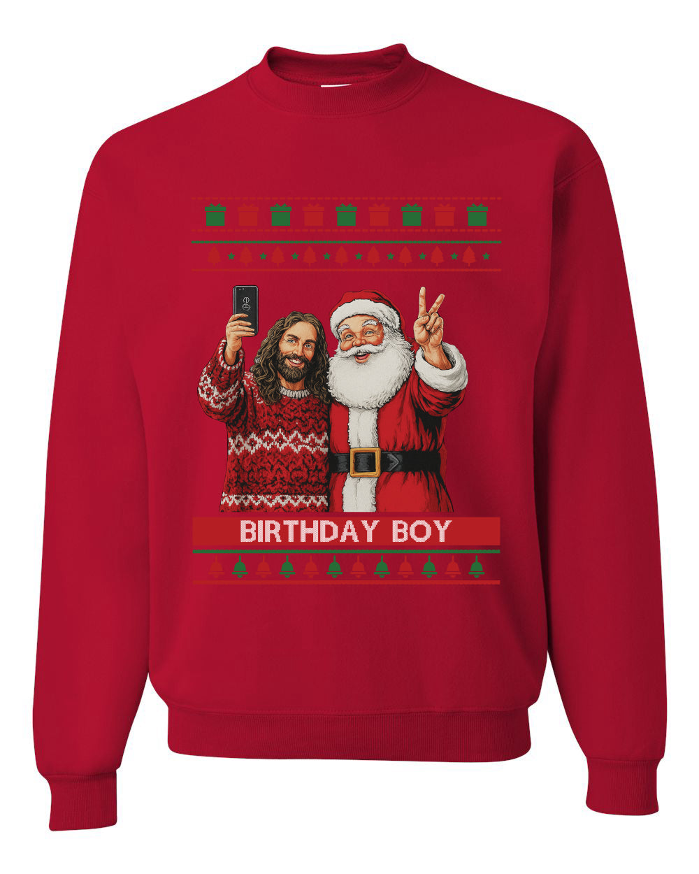 Birthday Boy Jesus, Unisex Ugly Christmas Sweater, Crewneck Sweatshirts