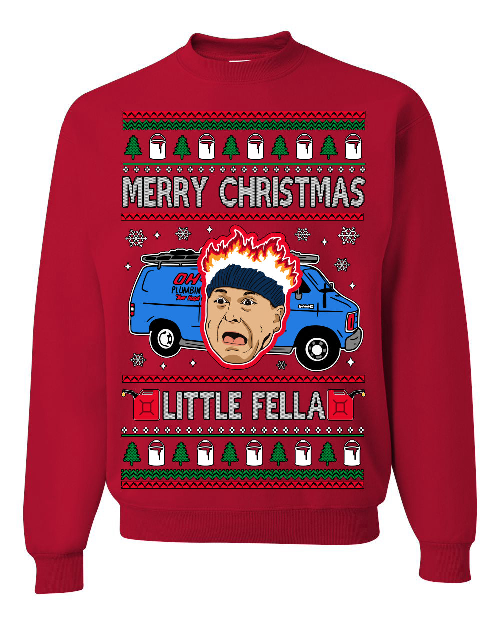 Merry Christmas Little Fella Funny 90s Harry Movie Quote Ugly Christmas Sweater