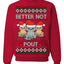 Better Not Pout, Cute Sad Santa Cats | Funny Ugly Christmas Sweater Crewneck Sweatshirt