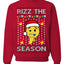 Rizz the Season Viral Internet Fire Emoji Face Meme Ugly Christmas Sweater Crewneck Sweatshirt