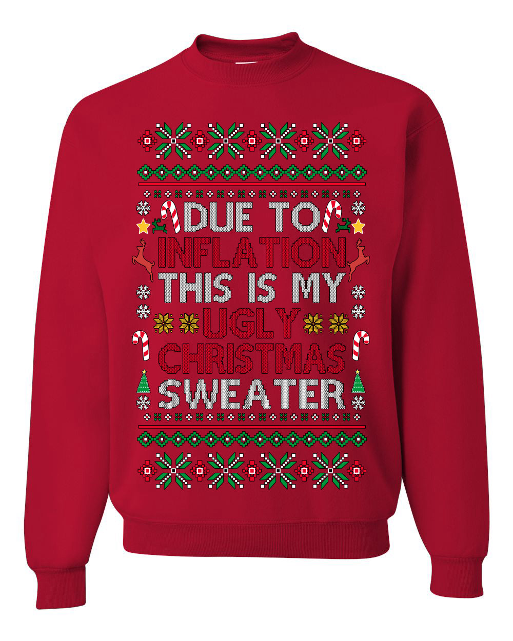 Due to Inflation This is My Ugly Christmas Sweater | Funny Crewneck Sweatshirt