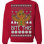 Bite This Funny Gingerbread Cookie Middle Finger Ugly Christmas Sweater Crewneck Sweatshirt