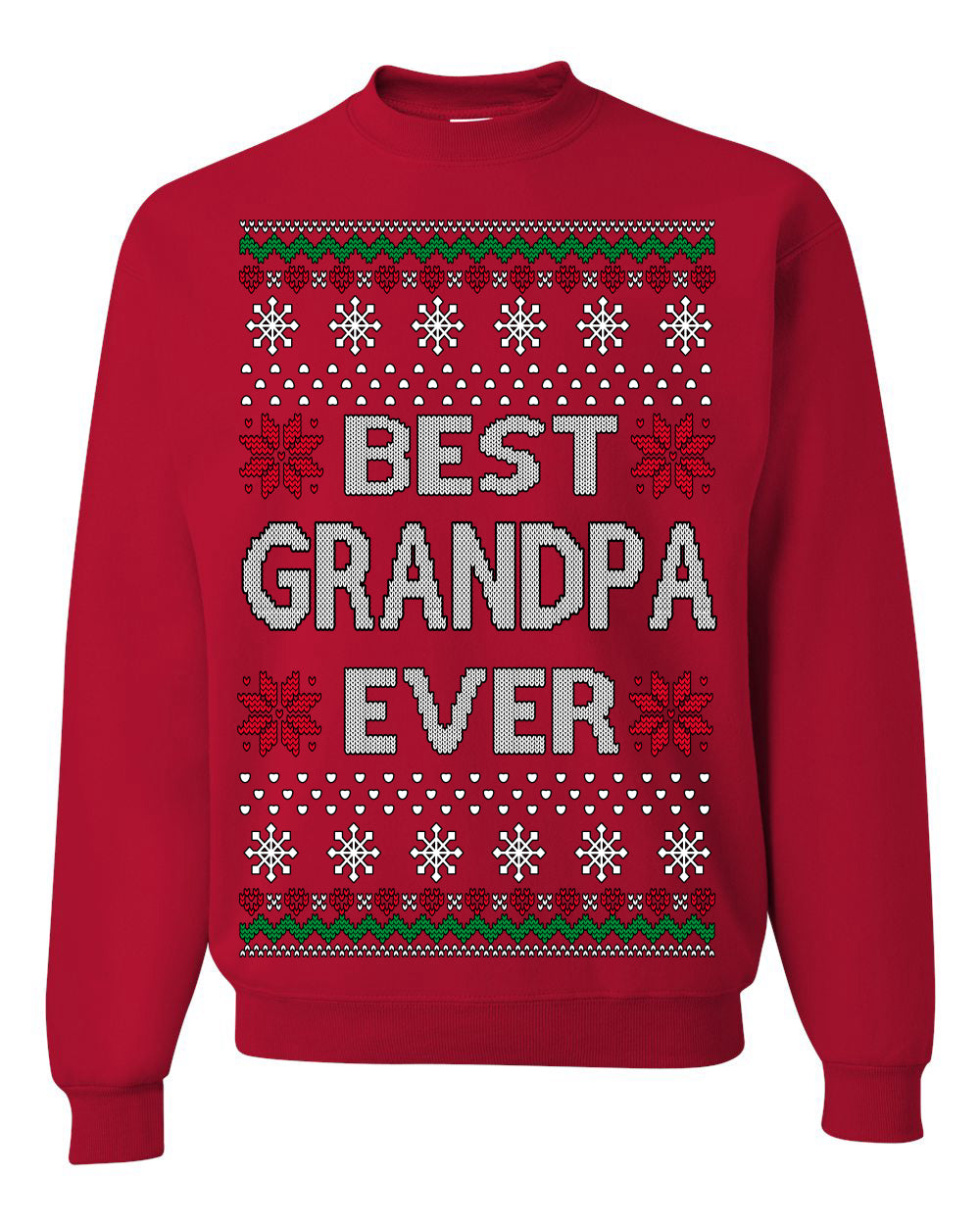 Best Grandpa Ever Classic Winter Holidays Ugly Christmas Sweater Crewneck Sweatshirt