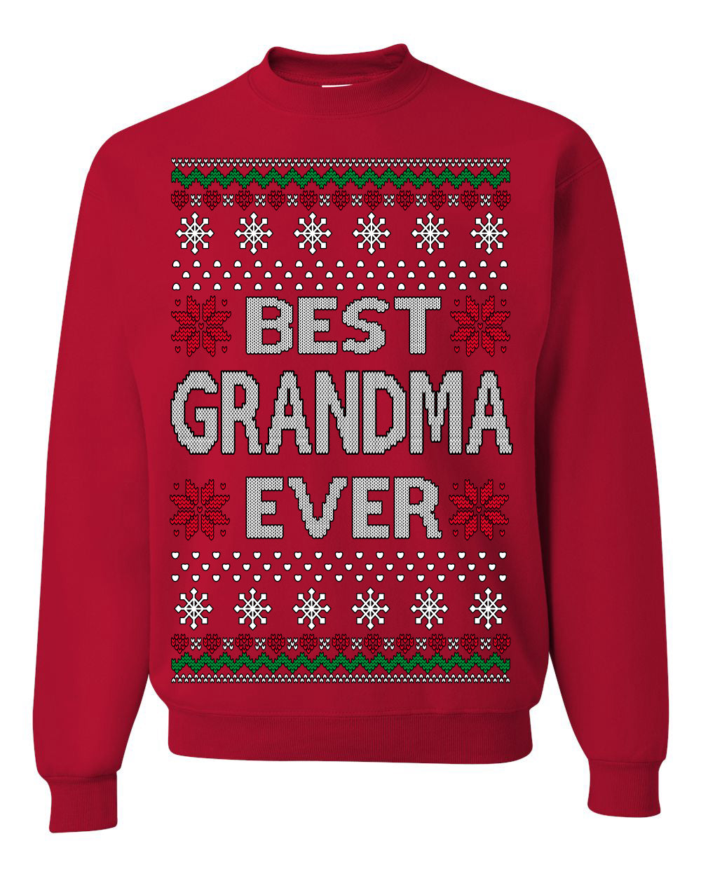 Best Grandma Ever Classic Winter Holidays Ugly Christmas Sweater Crewneck Sweatshirt