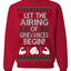 Let The Airing Of Grievances Begin Funny Tv Sitcom Festivus Ugly Christmas Sweater Crewneck Sweatshirt